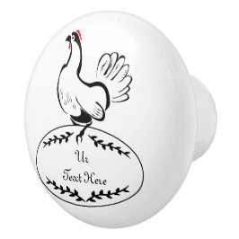 Svart och vitt klassiskt Hen på ett monogram ägg Knopp