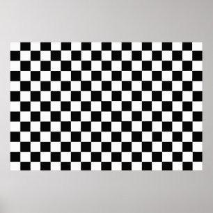 Svart och vitt klassiskt kontrollerbord poster