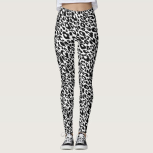 Svart och vitt klassiskt leopard leggings