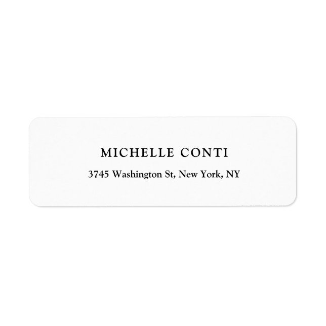 Svart och vitt, klassiskt, minimalistiskt vanligt  returadress etikett (Framsidan)