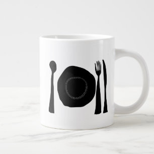 Svart och vitt köksskåp jumbo mugg