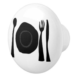 Svart och vitt köksskåp knopp