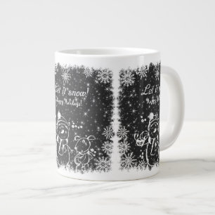 Svart och vitt kol, Låt det snöa Snögubbe Jumbo Mugg