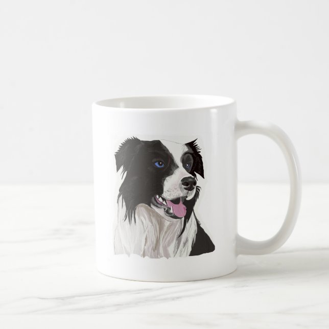 svart och vitt kolliblått öga kaffemugg (Höger)