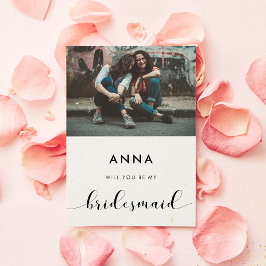 Svart och vitt Kommer du att bli mitt bridesmaid-f Inbjudningar