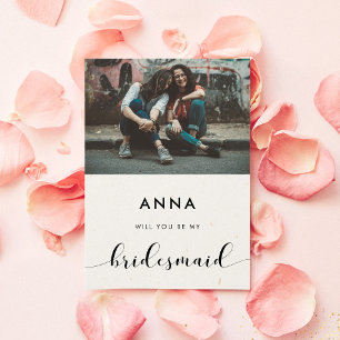 Svart och vitt Kommer du att bli mitt bridesmaid-f Inbjudningar