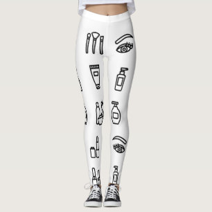Svart och vitt konfektionerat skinn leggings