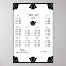 Svart och vitt konst Deco Bröllop-säte Poster