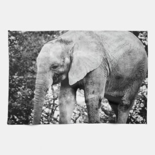 Svart och vitt kontrast av Elephant Kökshandduk
