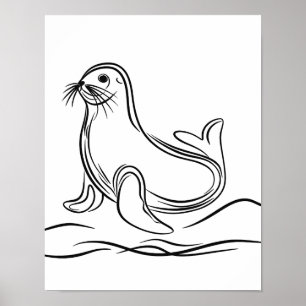 Svart och vitt kontursedel poster