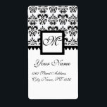SVART OCH VITT KVADRADAMASK MONOGRAM, FRAKTSEDEL<br><div class="desc">Elegant,  klass och unik utformning av Bulgan Lumini (c).Lätt att anpassa med din egen text som en märkre för bröllopsförmån,  osa ,  spara-till-datum,  tack för etiketter,  möhippor,  födelsedagsfester: söt 16, quinceanera,  Bat mitzvah,  returetiketter,  förlovning duschar,  nyfödsel,  babyduschar studenten,  årsdagar eller vad du vill!</div>