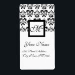 SVART OCH VITT KVADRADAMASK MONOGRAM, FRAKTSEDEL<br><div class="desc">Elegant,  klass och unik utformning av Bulgan Lumini (c).Lätt att anpassa med din egen text som en märkre för bröllopsförmån,  osa ,  spara-till-datum,  tack för etiketter,  möhippor,  födelsedagsfester: söt 16, quinceanera,  Bat mitzvah,  returetiketter,  förlovning duschar,  nyfödsel,  babyduschar studenten,  årsdagar eller vad du vill!</div>