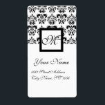 SVART OCH VITT KVADRADAMASK MONOGRAM, FRAKTSEDEL<br><div class="desc">Elegant,  klass och unik utformning av Bulgan Lumini (c).Lätt att anpassa med din egen text som en märkre för bröllopsförmån,  osa ,  spara-till-datum,  tack för etiketter,  möhippor,  födelsedagsfester: söt 16, quinceanera,  Bat mitzvah,  returetiketter,  förlovning duschar,  nyfödsel,  babyduschar studenten,  årsdagar eller vad du vill!</div>