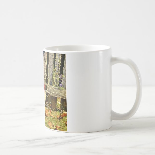 Svart och vitt kyckling på gårdgården kaffemugg (Höger)