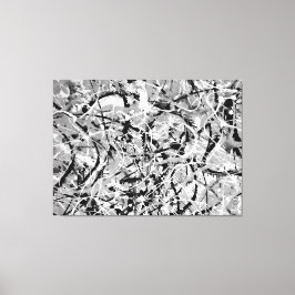 SVART OCH VITT L - Åtgärdsmålning -Abstrakt- Canvastryck