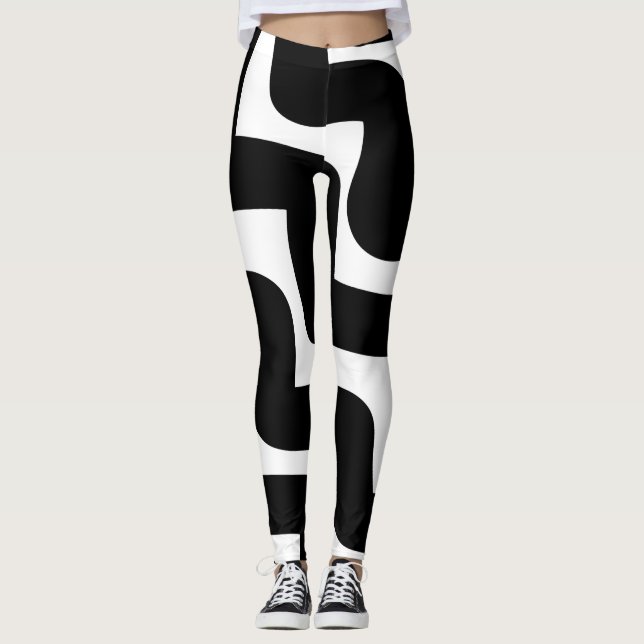 Svart och vitt  leggings (Framsida)
