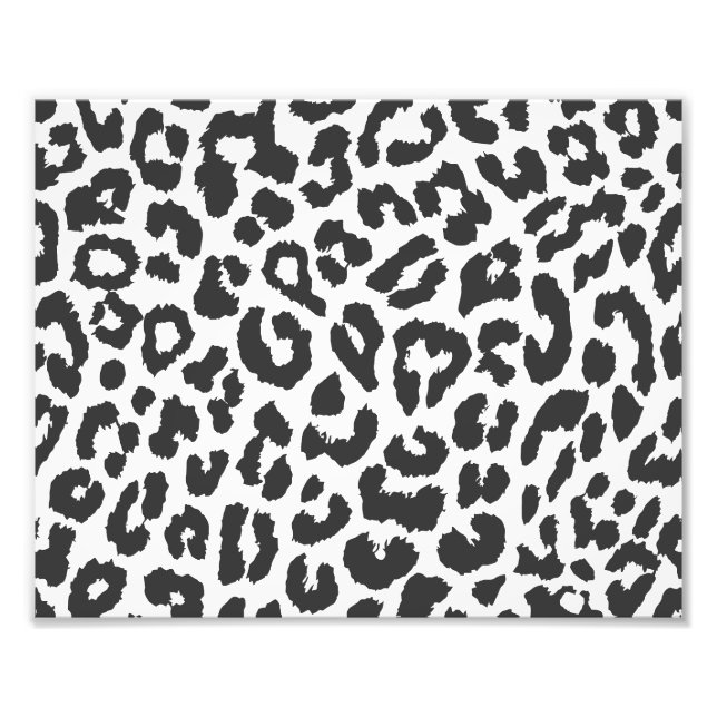 Svart och vitt leopard Skriv ut Animaliskt Skin Mö Fototryck (Framsidan)