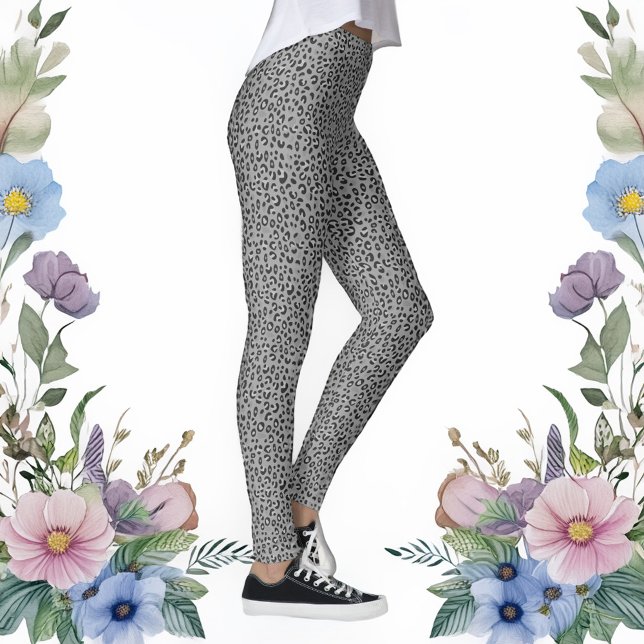 Svart och vitt leopard Skriv ut legeringar Leggings (Skapare uppladdad)