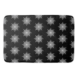 Svart och vitt lövblecka Snowflake Mönster Badrumsmatta
