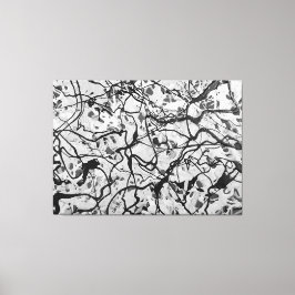 SVART OCH VITT LVI - Åtgärdsmålning - Abstrakt- Canvastryck