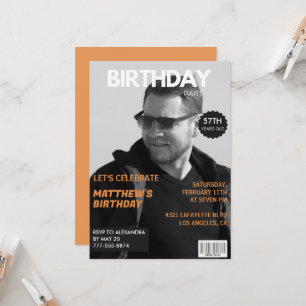 Svart och vitt Magasin Editorial 57-årsdag Inbjudningar