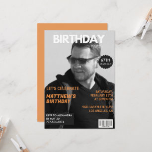 Svart och vitt Magasin Editorial 67-årsdag Inbjudningar