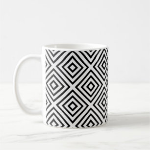 Svart och vitt markerat tapet kaffemugg