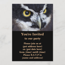 Svart och vitt märkt Uggla Inbjudningar