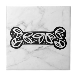 Svart och vitt marmor av Hund Kakelplatta