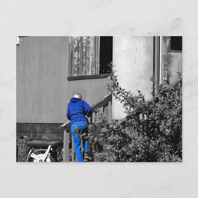 Svart och vitt, med en touch av färg, vykort (Framsida)