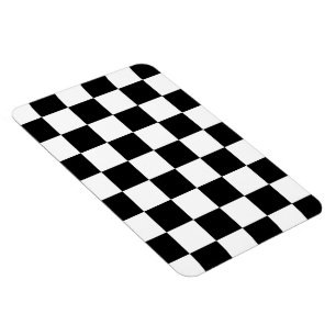 Svart och vitt med incheckad färg magnet