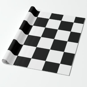 Svart och vitt med incheckad färg presentpapper