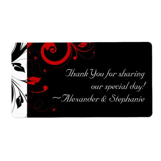 Svart och vitt med röd, omvänd swirl fraktsedel (Framsidan)