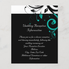 Svart och vitt med Teal Reverse Swirl