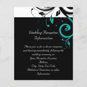 Svart och vitt med Teal Reverse Swirl