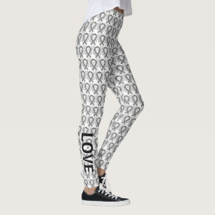 Svart och vitt medvetande Ribbon Angel Leggings