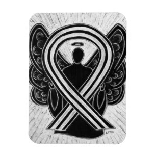 Svart och vitt medvetande Ribbon Angel Magnets Magnet