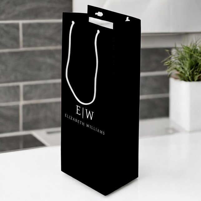 Svart och Vitt Minimalistisk Modernt Monogram (Skapare uppladdad)
