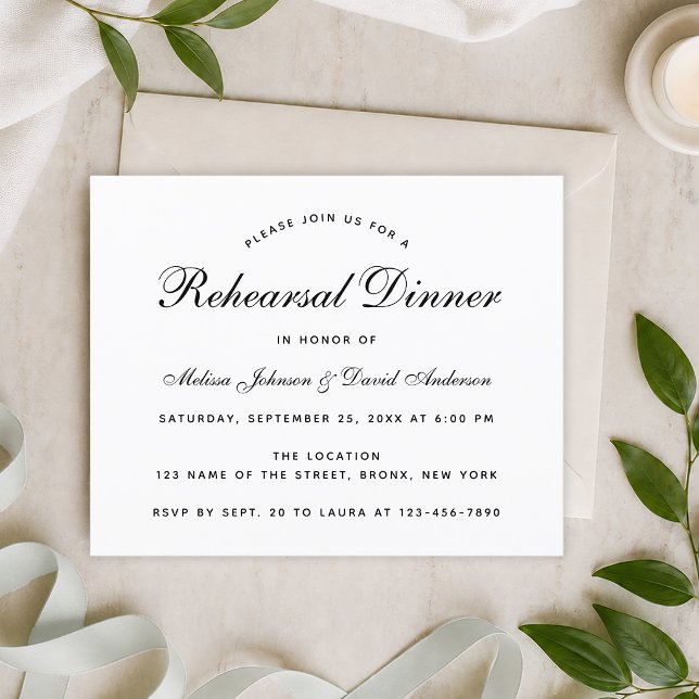 Svart och vitt minimalistisk repetitionsmiddag på  (Skapare uppladdad)