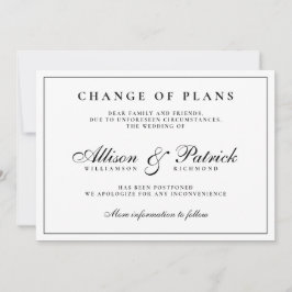 Svart och Vitt Minimalistisk Uppställd Bröllop Meddelande