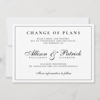 Svart och Vitt Minimalistisk Uppställd Bröllopsdag Meddelande