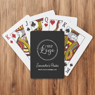 Svart och vitt, minimalistiskt Business Logotyp Pr Casinokort