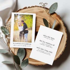 Svart och vitt, minimalistiskt foto Spara datumkor Inbjudningar