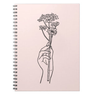 Svart och vitt, minimalistiskt konturfoto av Spira Anteckningsbok