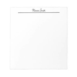 Svart och vitt, minimalistiskt namn anteckningsblock