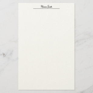 Svart och vitt, minimalistiskt namn brevpapper