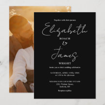 Svart och vitt, minimalistiskt skript, foto Bröllo