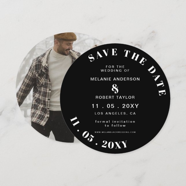 Svart och vitt Mod Foto Spara Spara datum Datumet (Fram/baksida)