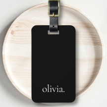 Svart och vitt Modern Monogram Namn enkelt