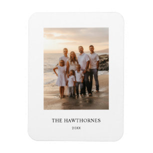 Svart och vitt modernt familjefoto magnet